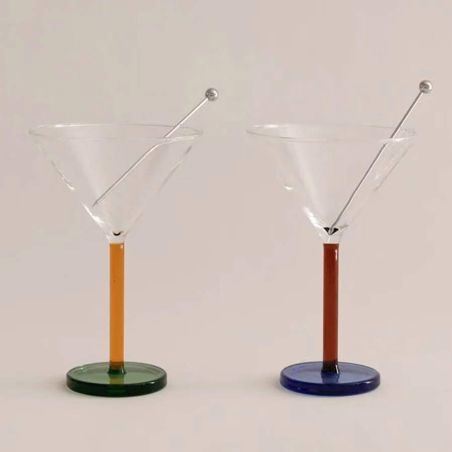 Sophie Lou Jacobsen Dizzy Piano Cocktail Glass Set of 2, Multicolour