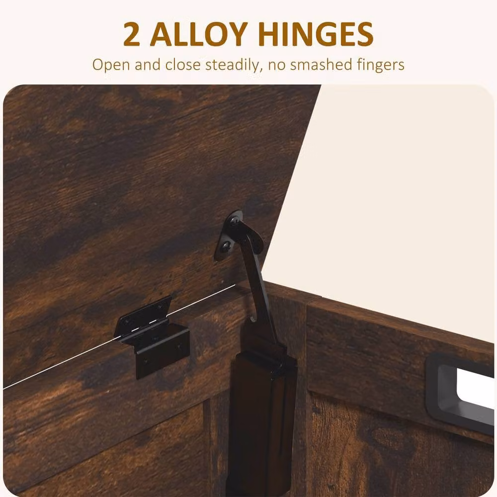 STILVORA Storage Chest with Safety Hinges in Rustic Brown – 5