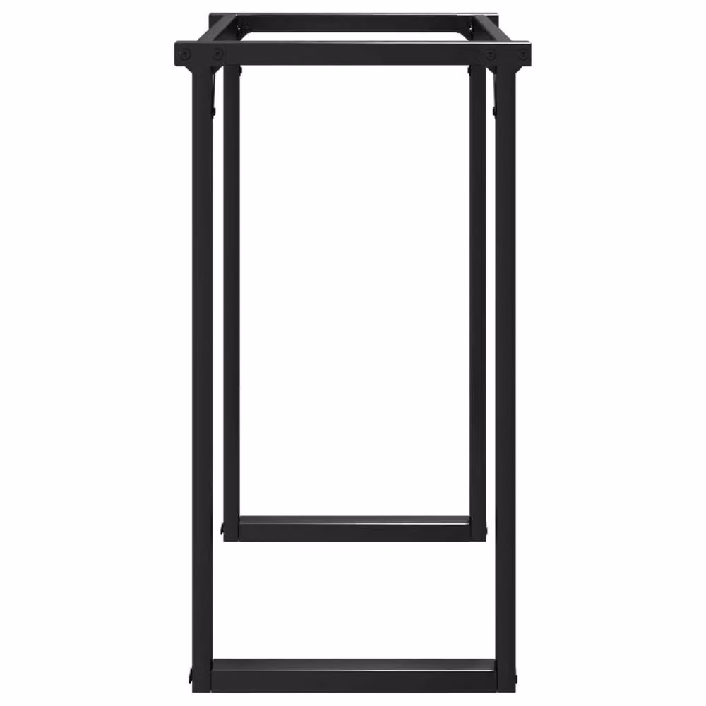 Berkfield Home O-Frame Durable Dining Table Legs in Black Steel, W/D/H: 80 x 40 x 73 cm – 2