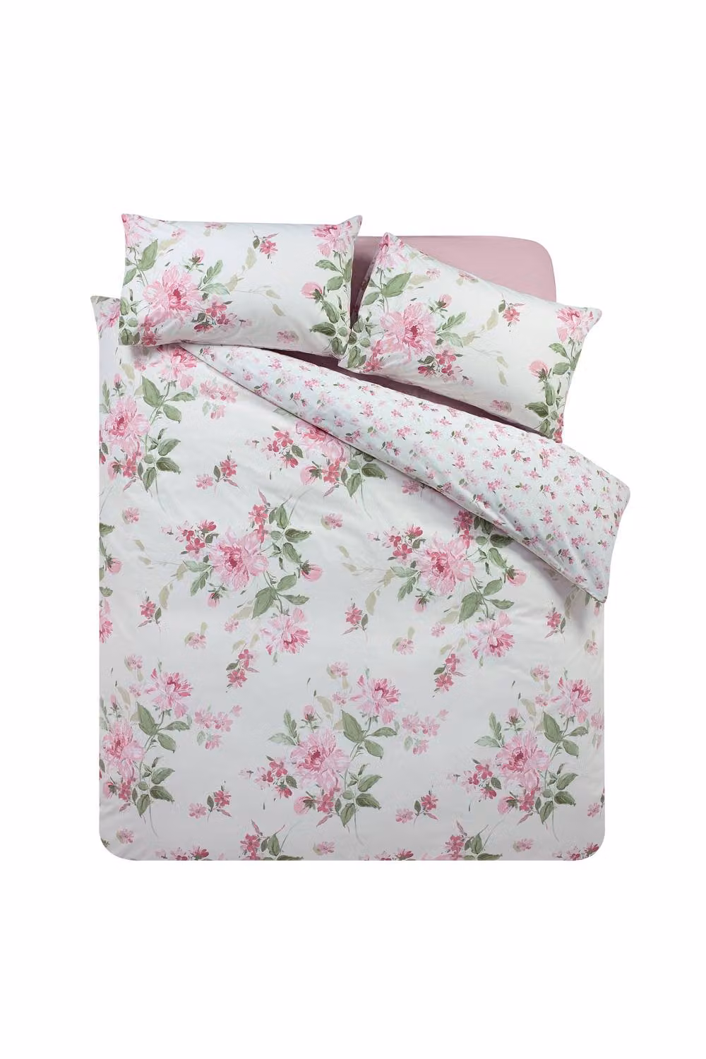 Catherine Lansfield Avebury Floral Reversible King Duvet Cover and Pillowcase Set in Beige – 2