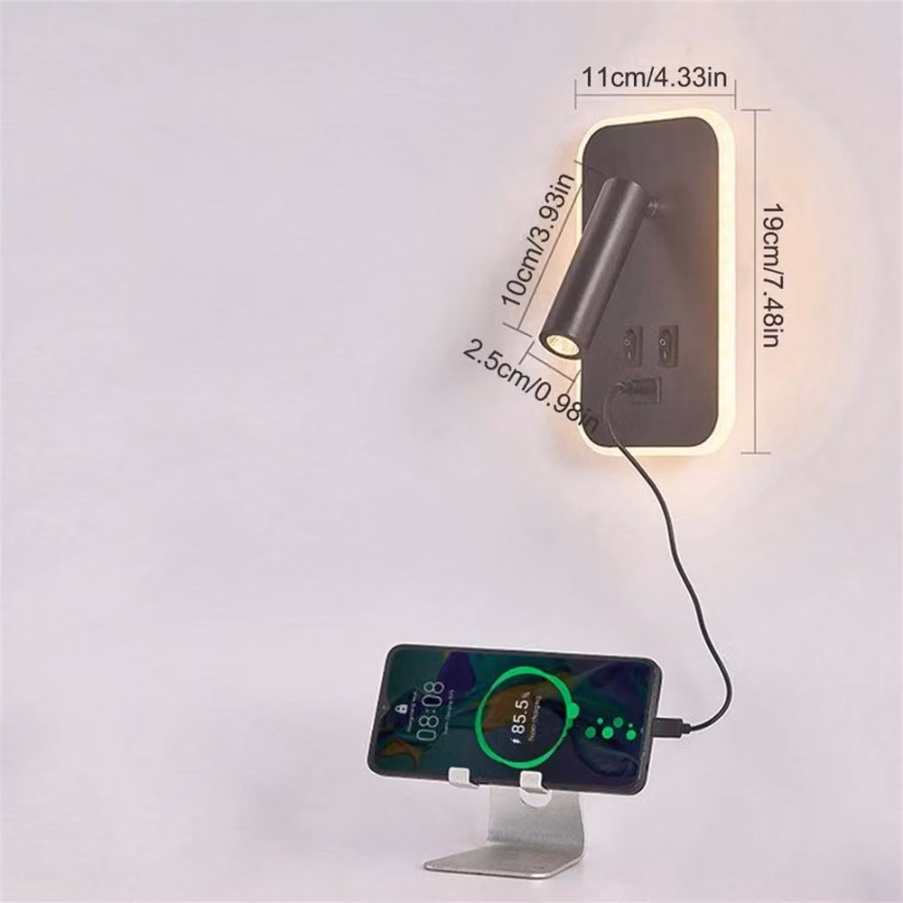 VOGREX Black LED Reading Lamp Wall Light for Bedroom and Bedside Sconce with Warm White Light – 2