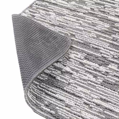 My Mat Silver Broken Stripe Stain Resistant Non-Slip Kitchen Runner, W: 67 cm, L: 200 cm – 3