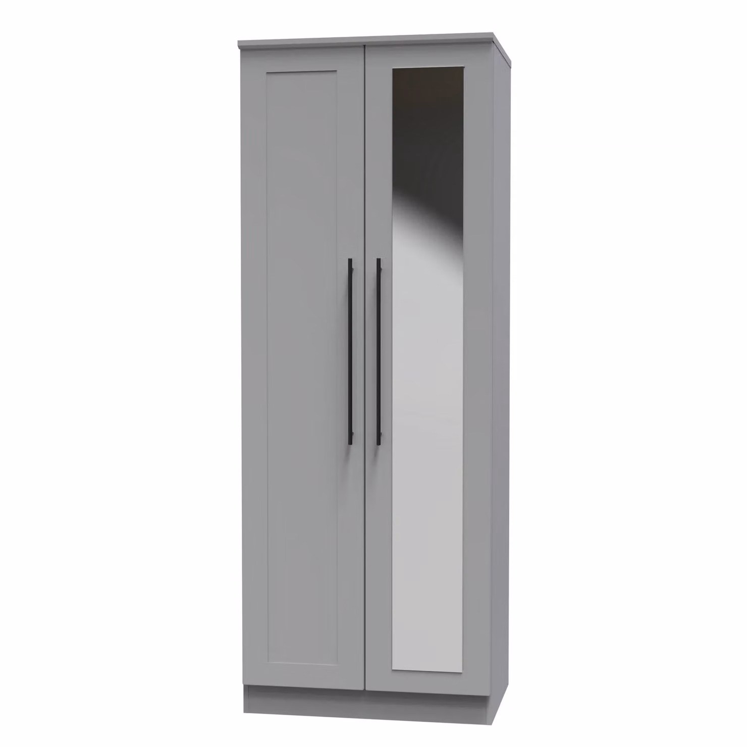 2 U Howard Tall 2 Door Mirrored Wardrobe in Dark Grey, Ready Assembled – 2