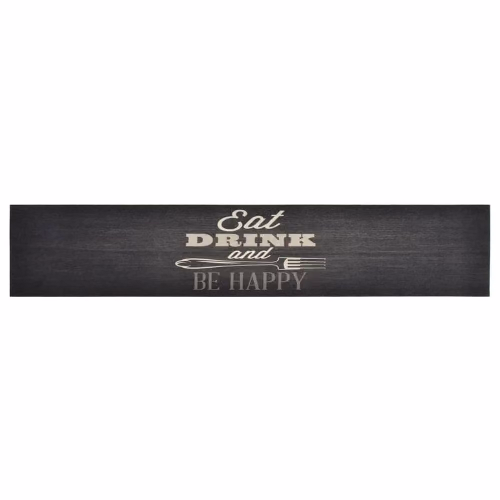 Berkfield Home Washable Non-Slip Velvet Kitchen Rug, Black, W: 60 cm, L: 300 cm – 2