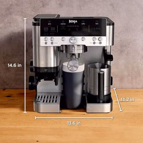 Ninja Luxe Premier 3-in-1 Coffee Machine with Cold Brew Function and Integrated Scale, Silver, Stainless Steel, W/D/H: 34.4 x 33.6 x 37.2 cm – 7