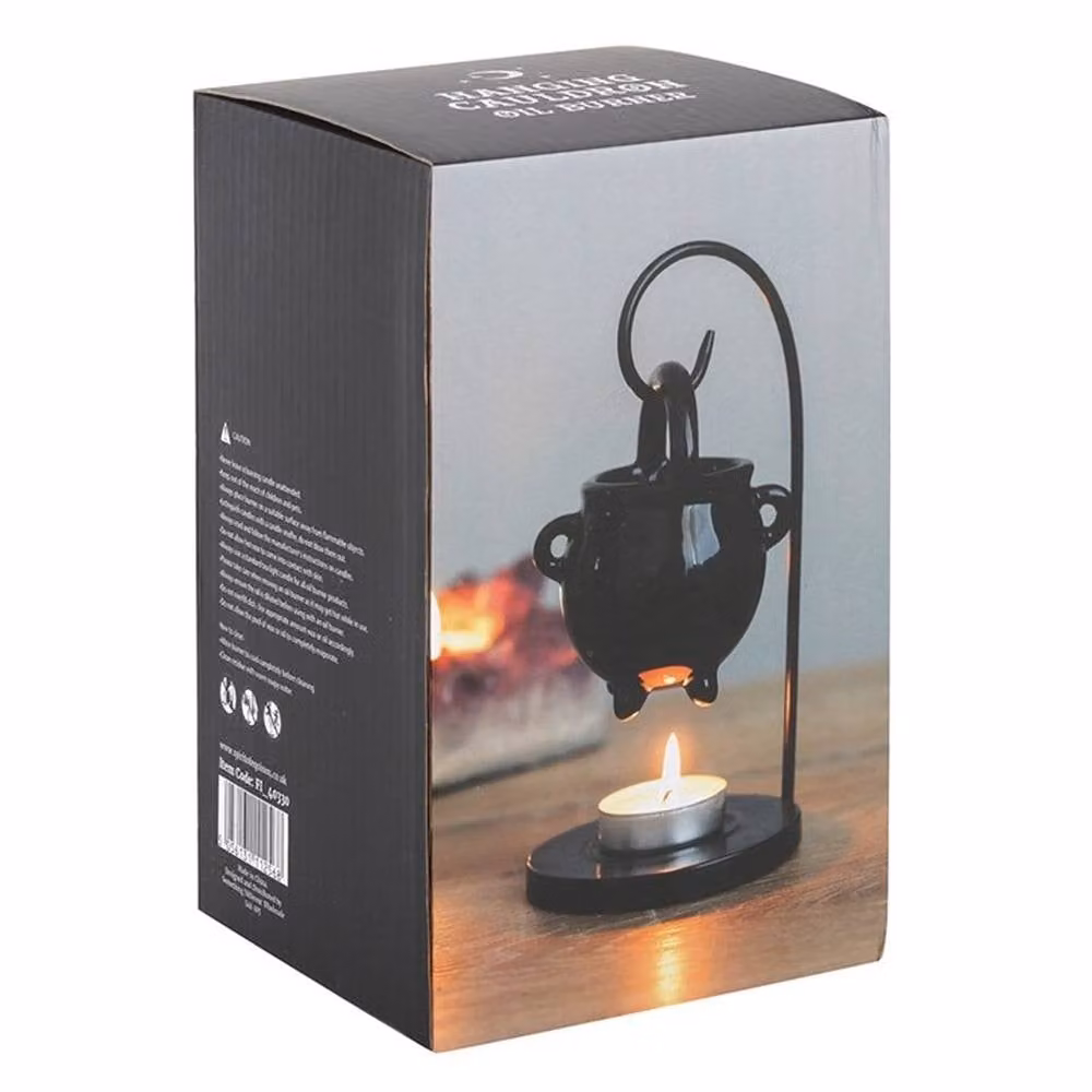 Uniqueful Black Ceramic Hanging Cauldron Oil Burner for Tealights – 3