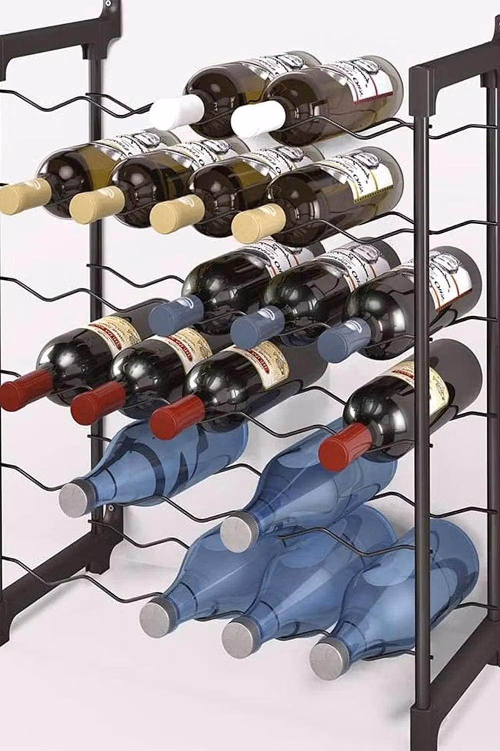 Metaltex Chianti 30 Bottle Wine Rack, Black, W/D/H: 50 x 27 x 61 cm – 3