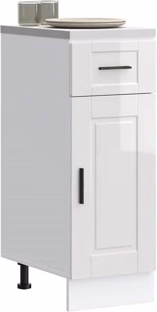 Berkfield Home Porto High Gloss White Engineered Wood Kitchen Base Cabinet