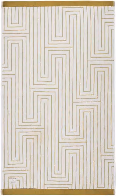 Abigail Ahern x Murmur Pia Cotton Terry Bath Towel in Yellow and Orange