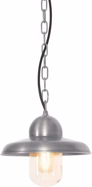 Netlighting Somerton 1 Light Outdoor Ceiling Chain Lantern in Grey with Antique Nickel Finish, IP44, E27