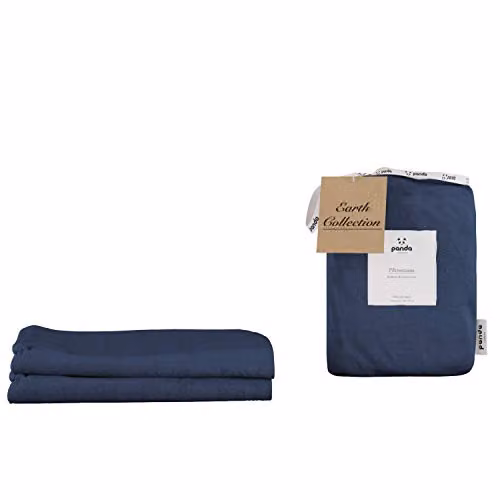 Panda London Bamboo and French Linen Pillowcases, 2-Pack, Blue, W/H: 75 x 50 cm – 4