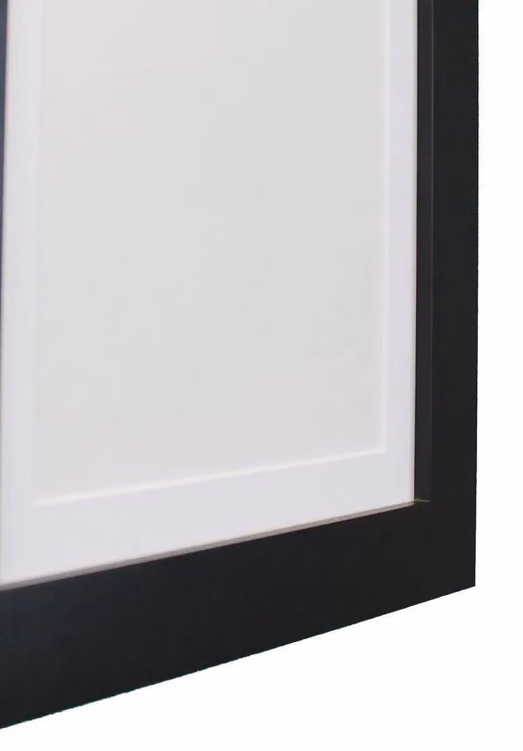 Frames & Mirrors 4U Metro Black Rectangular Picture Frame with White Mount for 10 x 8 Inch Images – 2