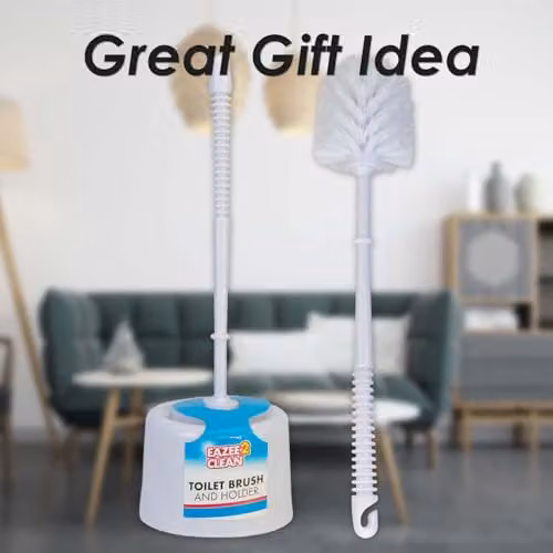 VFM e-Store White Plastic Toilet Brush and Holder, Height: 35 cm, Width: 10 cm, Depth: 10 cm – 3