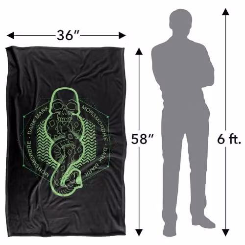 Warner Bros. Harry Potter Morsmordre Dark Mark Icon Super Soft Fleece Throw Blanket, Multicolour, W: 91 cm, D: 147 cm – 4