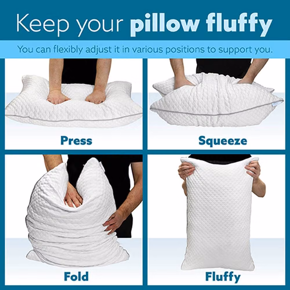 Aamira Cooling Memory Foam Orthopaedic Pillow, White, W: 70 cm x D: 45 cm x H: 18 cm – 5