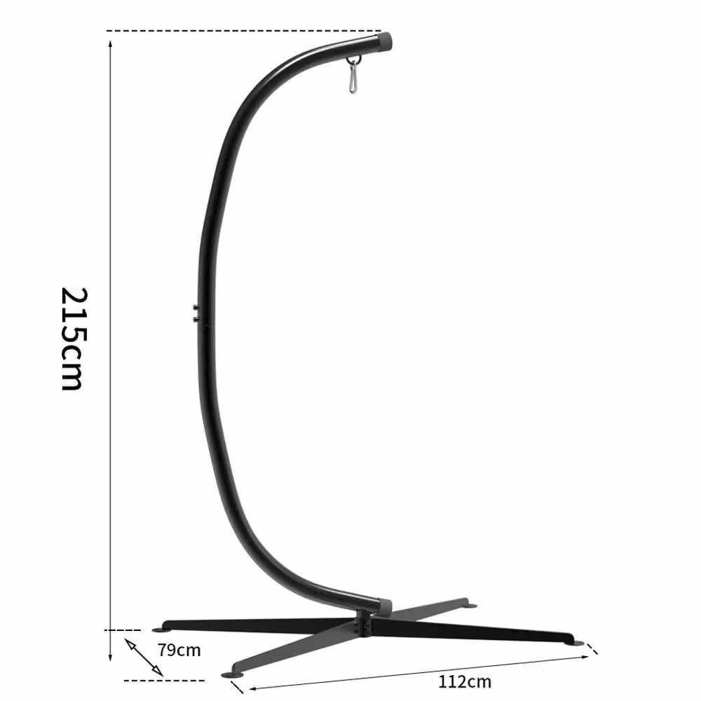 Havendro XXL Metal Hammock C-Stand for Egg Chair in Matt Black – 2