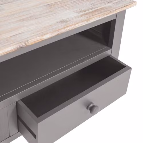 Statement Furniture Florence Wooden Corner TV Stand with 2 Drawers and Shelf in Dove Grey, W: 108 cm, H: 50 cm, D: 40 cm – 3