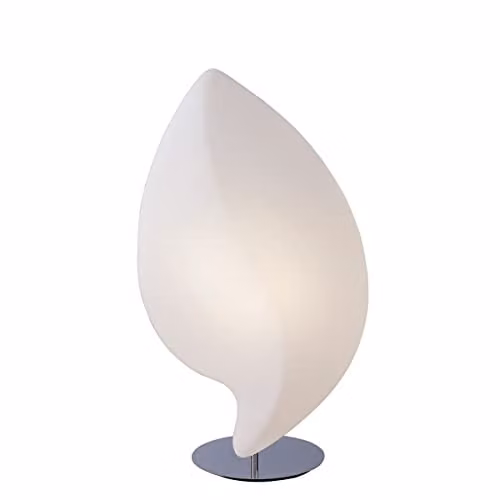 Netlighting Natura 2-Light Table Lamp in Polished Chrome and Opal White Glass