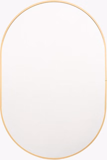 Perch & Parrow Dapper Small Oval Minimalist Gold Metal Mirror