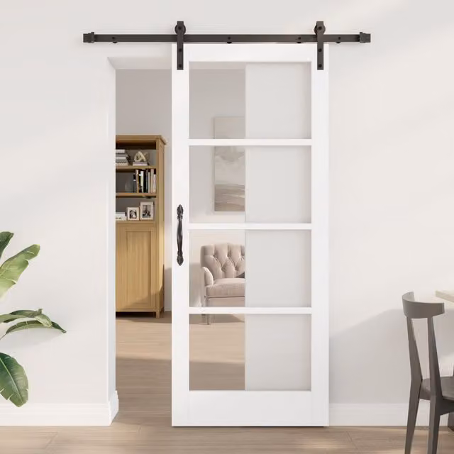 Berkfield Home Orkdal Sliding Door with Hardware Set in White, W: 83 cm, H: 202 cm – 1