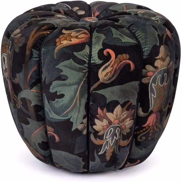 VESPERTINE Clovis Velvet Footstool in Apatite, W/D/H: 40 x 40 x 40 cm