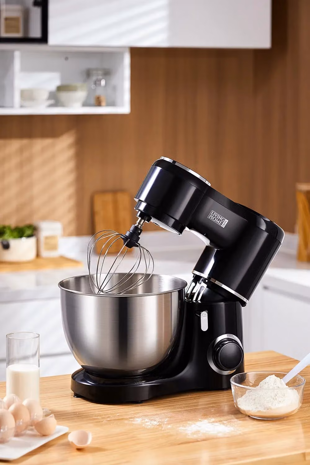 Living and Home 3-in-1 Multi-Function 8-Quart Household Stand Mixer with 6-Speed Settings, Black – 4