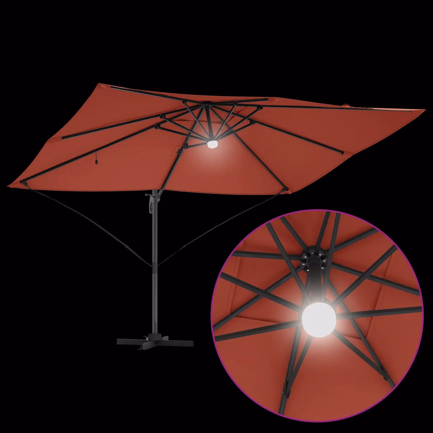 Berkfield Home Cantilever Umbrella in Terracotta Polyester – 5
