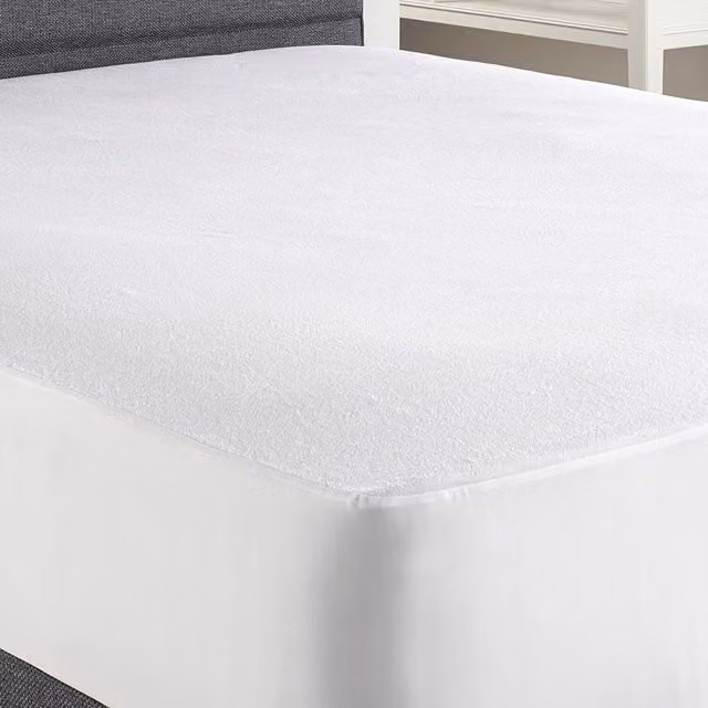 OHS Waterproof Mattress Topper Bed Protector, White, W: 140 cm, L: 200 cm