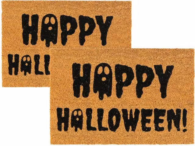 Nicola Spring Halloween Ghost Design Coir Door Mats, Set of 2, W/D: 60 x 40 cm – 5