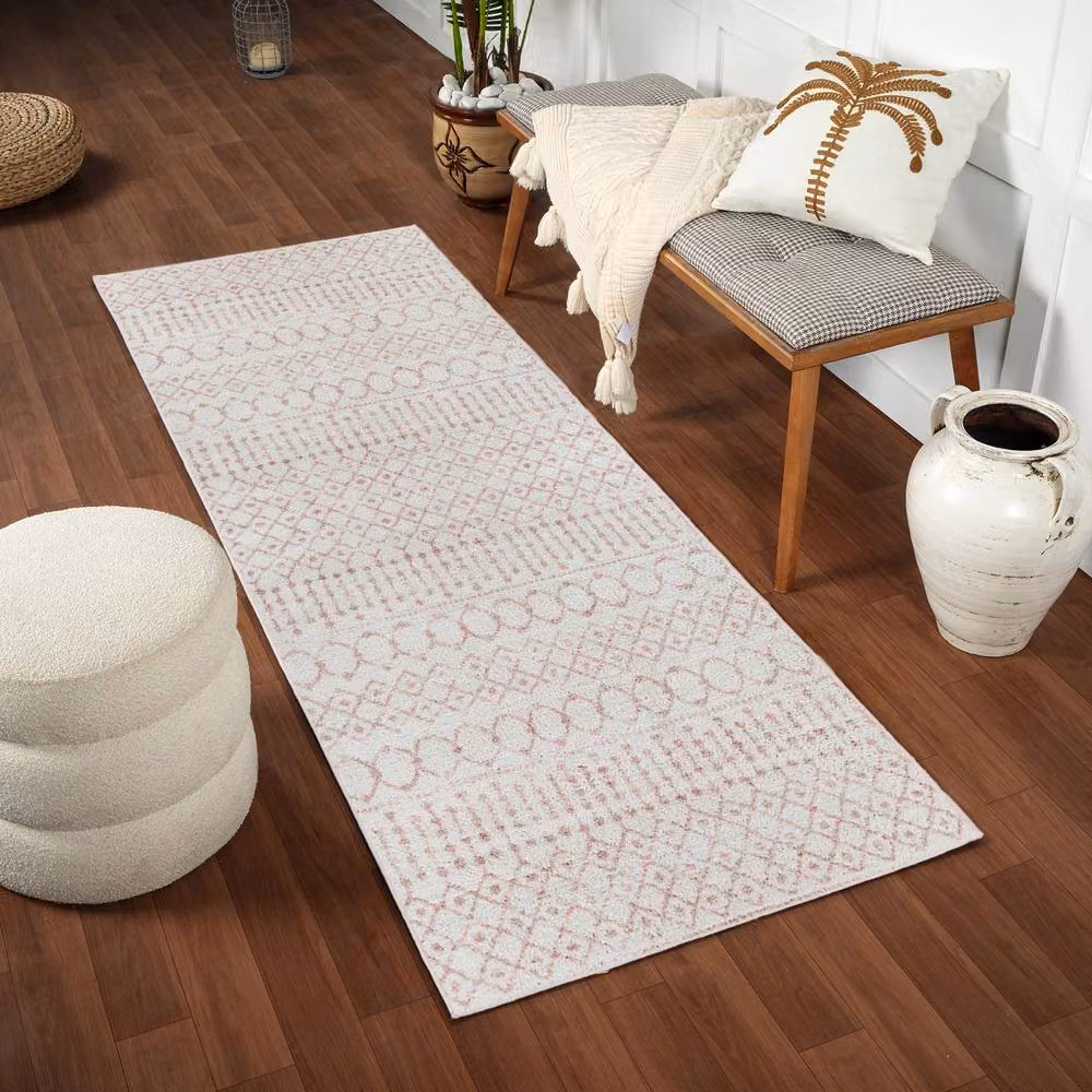 Livabliss Aliyah Shag Shaggy Living Room Rug in Rose, Pink and Brown, W: 80 cm, L: 220 cm – 3
