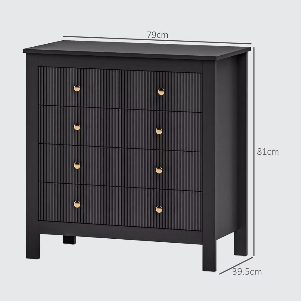 ERGOVEXA Elegant Chest of Five Drawers in Black and Gold – 2