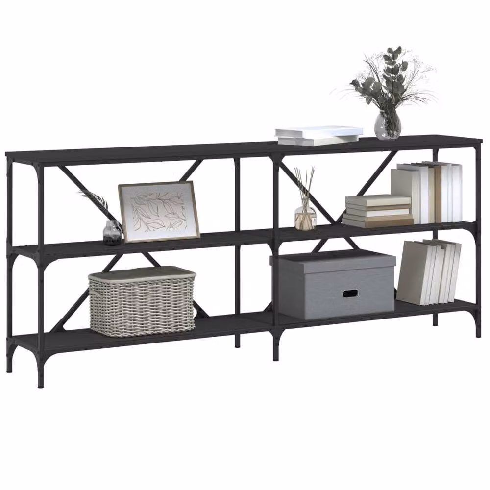 Berkfield Home Industrial Console Table in Black, W/D/H: 180 x 30 x 75 cm – 3