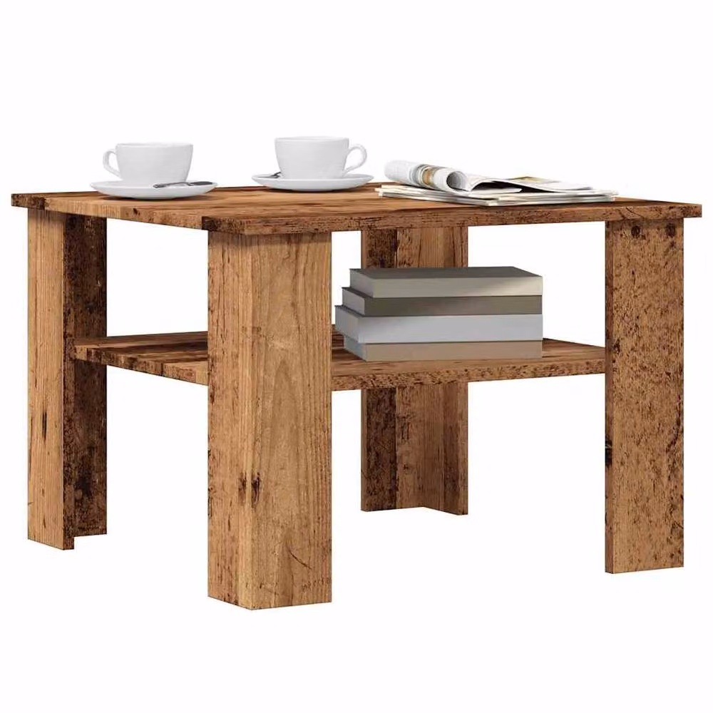 Berkfield Home Old Wood Coffee Table in Brown, W/D/H: 60 x 60 x 42 cm – 2