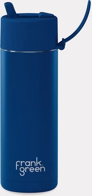 Frank Green Vacuum Insulated Stainless Steel and Ceramic Flip Water Bottle, 595ml, Blue
