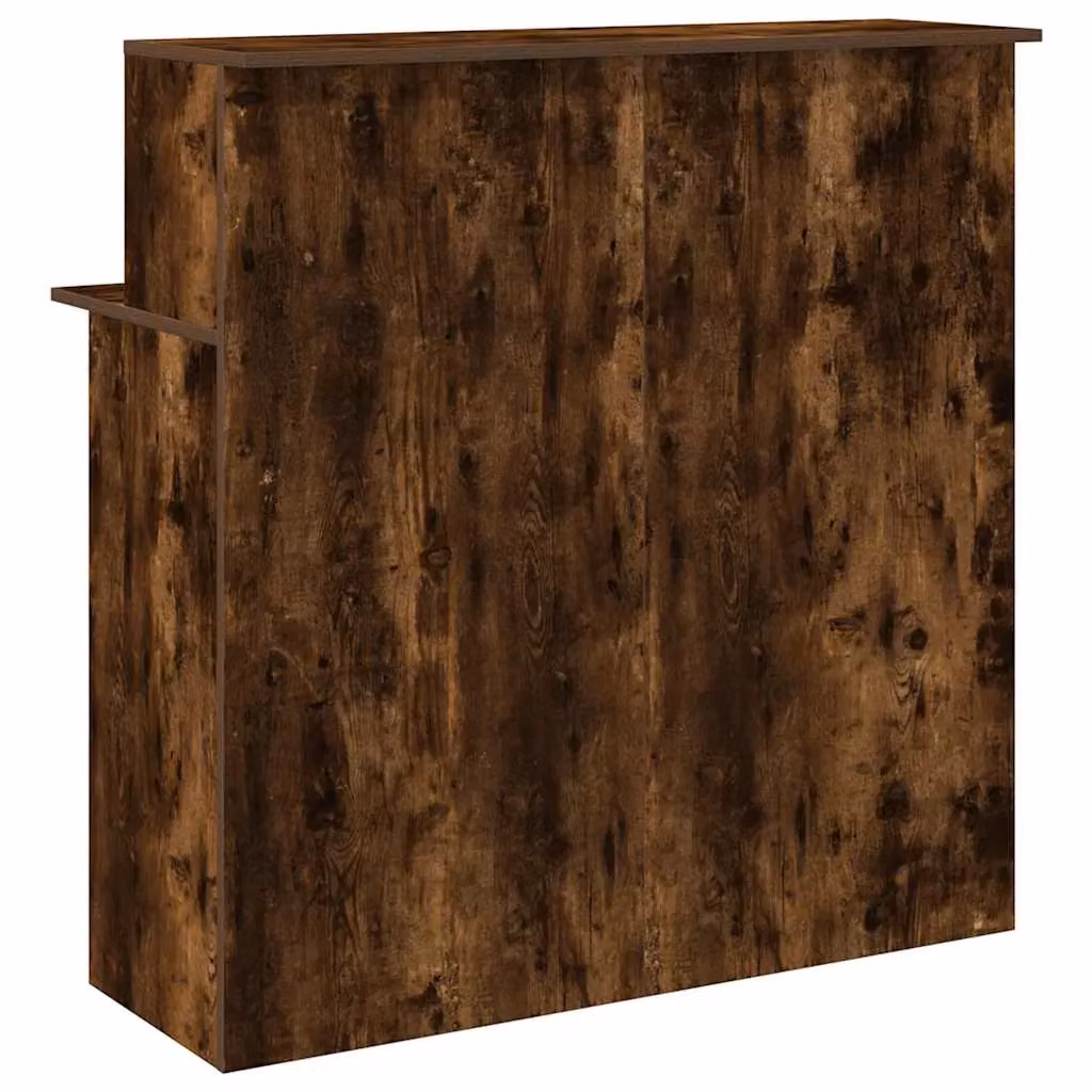 Berkfield Home Smoked Oak Reception Desk in Brown, W/D/H: 100 x 50 x 103.5 cm – 4