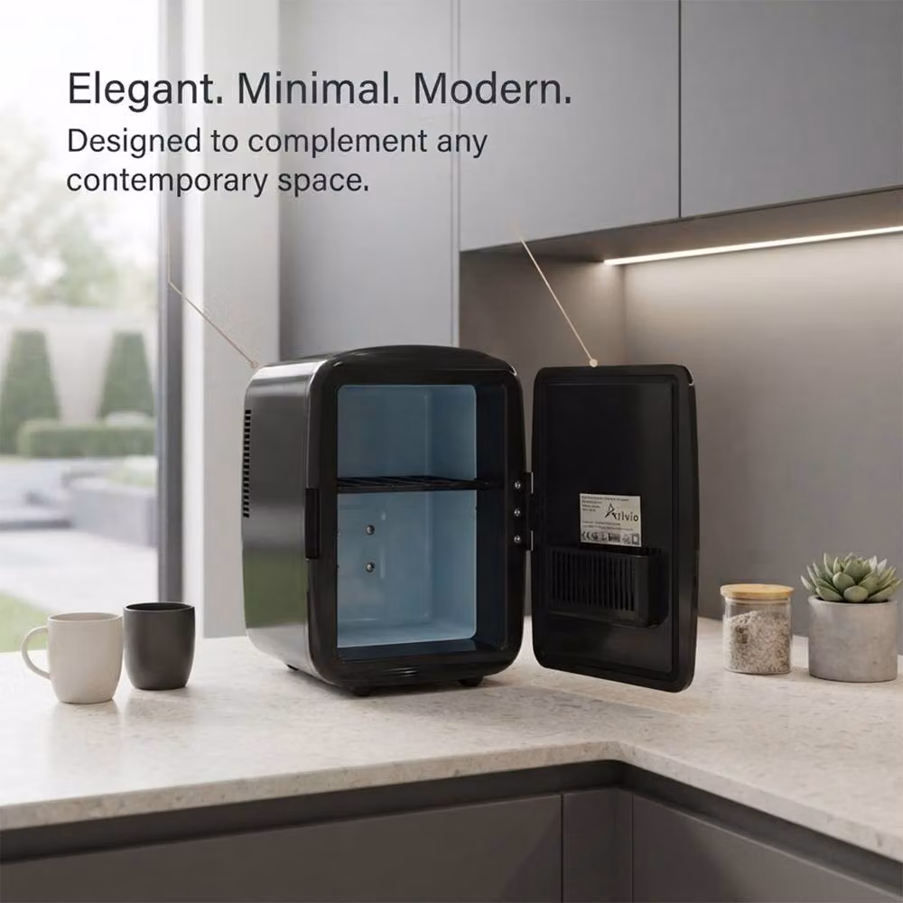 Alivio 4L Portable Mini Fridge and Compact Cooler Warmer for Skincare and Drinks, Black – 3