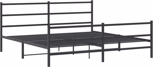 Berkfield Home Metal Bed Frame with Footboard, Black, W/D/H: 193 x 90 x 198 cm – 1