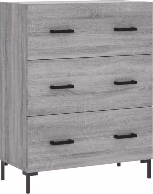 Berkfield Home Grey Sonoma Sideboard in Engineered Wood, W/D/H: 69.5 x 34 x 90 cm