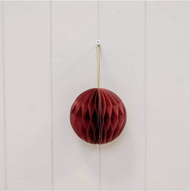 KDMD Set of 3 Round Claret Red Christmas Baubles