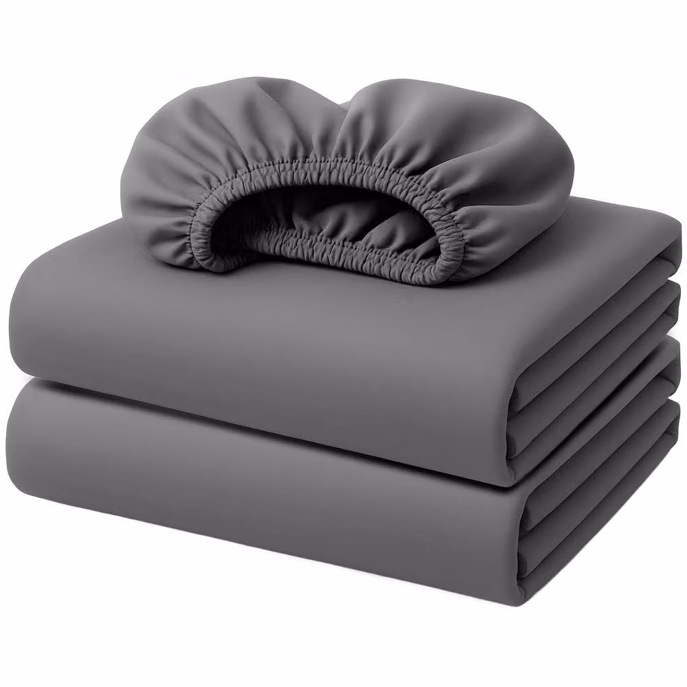 Grace Premium Microfibre Extra Deep Pocket Fitted Sheet in Grey, Size: 200 x 200 cm, Depth: 40 cm – 3