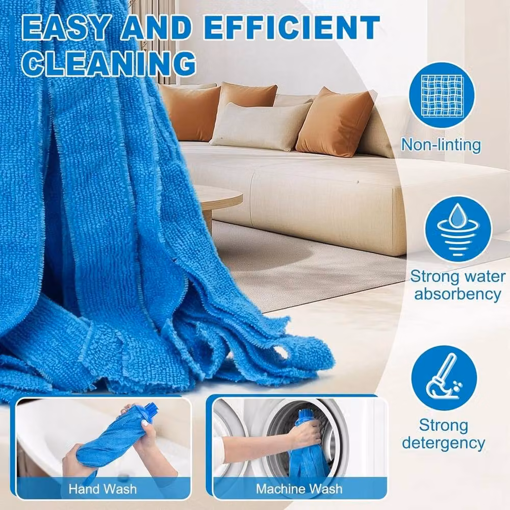 Havendro Microfibre Floor Mop in Blue with 2 Replacement Heads, 150 cm – 3