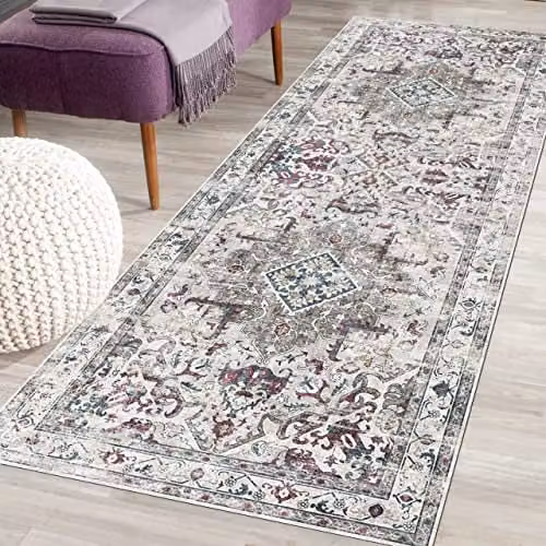THE RUGS Bahala Vintage Washable Polyamide Non-Slip Rug in Beige, W/D/H: 180 x 60 cm – 1