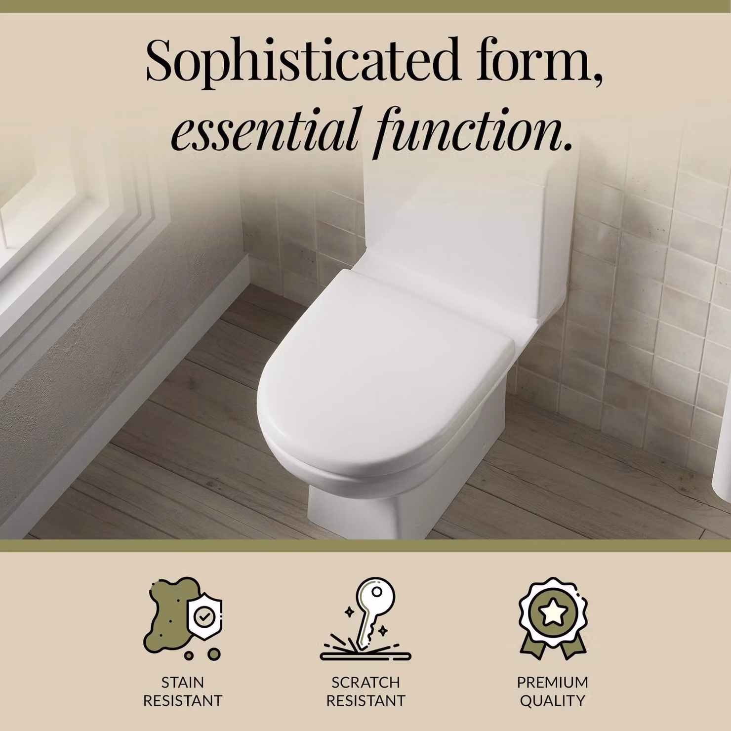 Balterley Modern Ceramic Close Coupled Toilet, White, W: 40.0 cm, D: 81.0 cm – 3