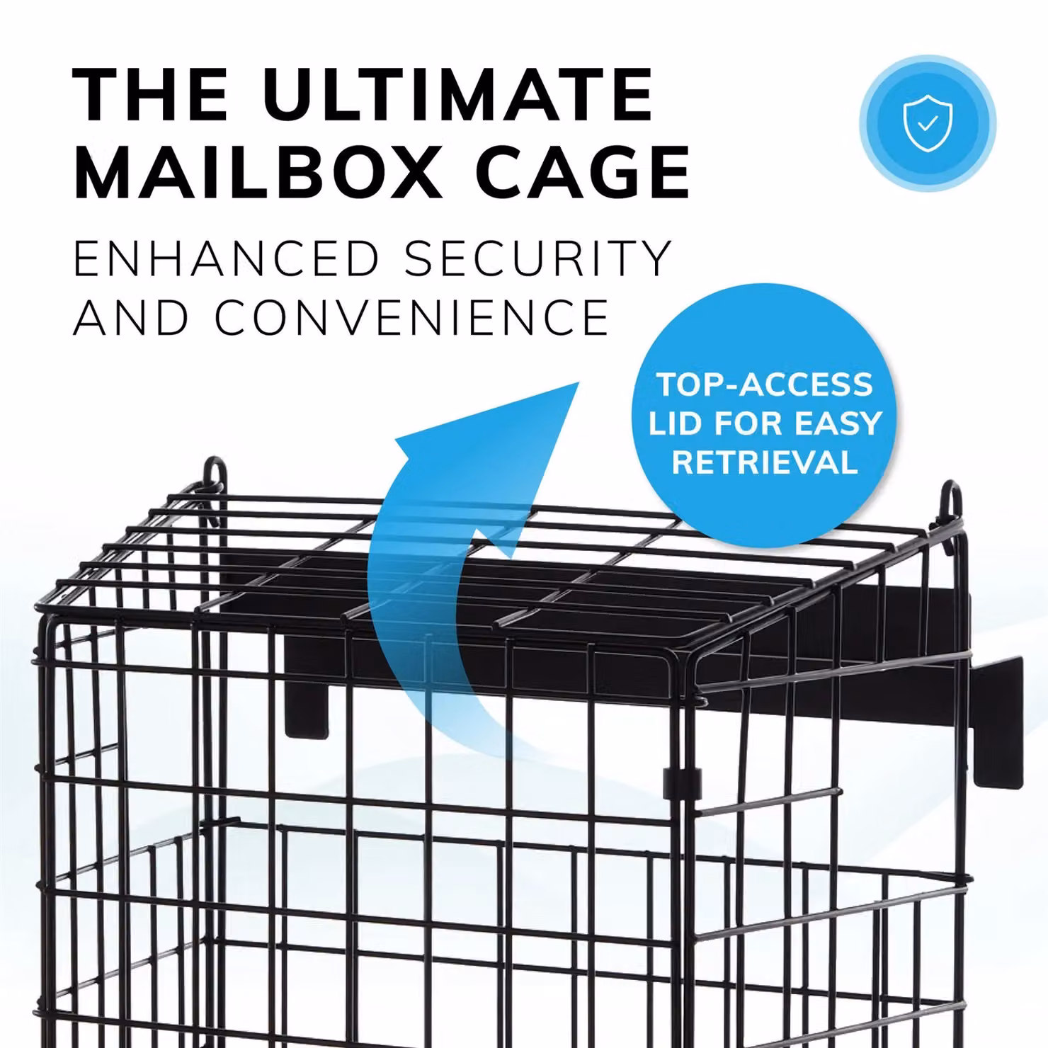 House of Home Black Self-Adhesive Metal Letterbox Cage for Door Mail Collection – 3