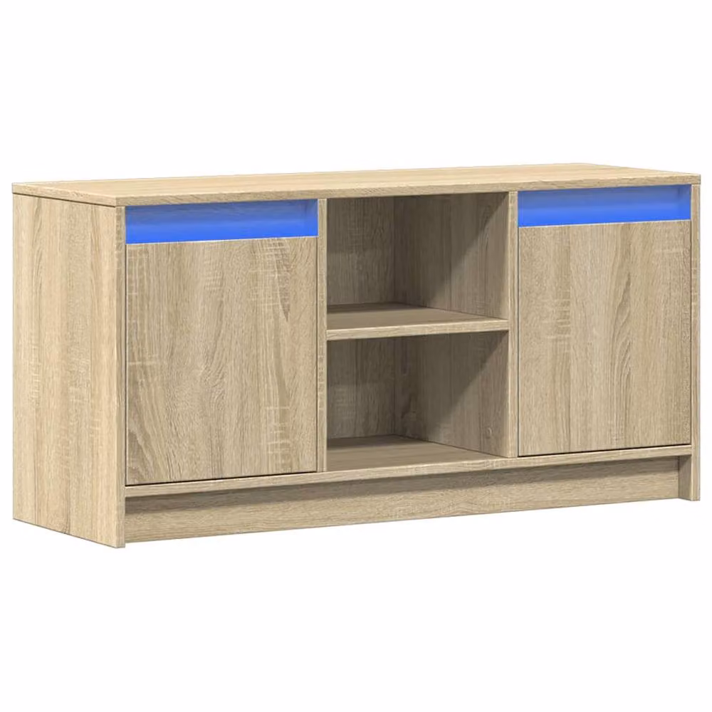 Berkfield Home Modern TV Cabinet with LED in Sonoma Oak Light Brown, W/D/H: 100 x 34 x 50 cm – 2