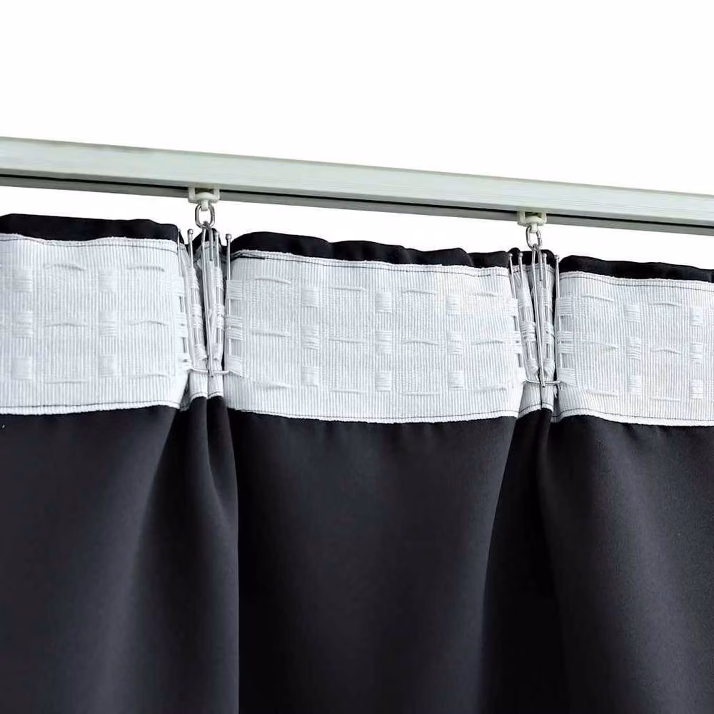 Berkfield Home Blackout Curtains with Hooks, 2 Pack, Black, W: 140 cm, H: 245 cm – 3