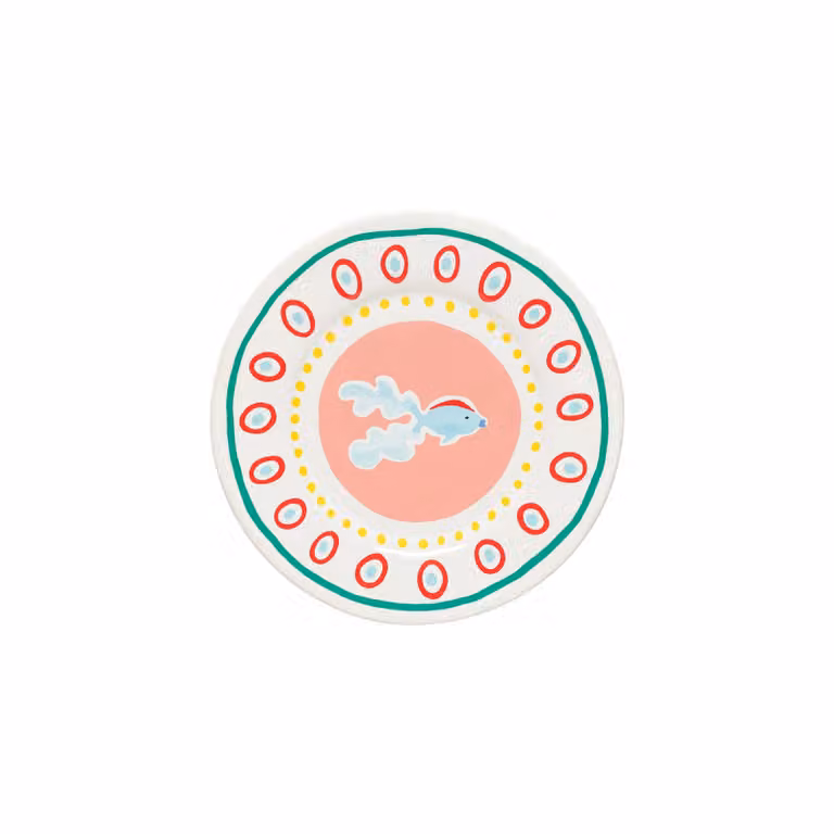 Costa Nova Guppy Fish Summer Bliss Multicolour Floral Stoneware Salad and Dessert Plate