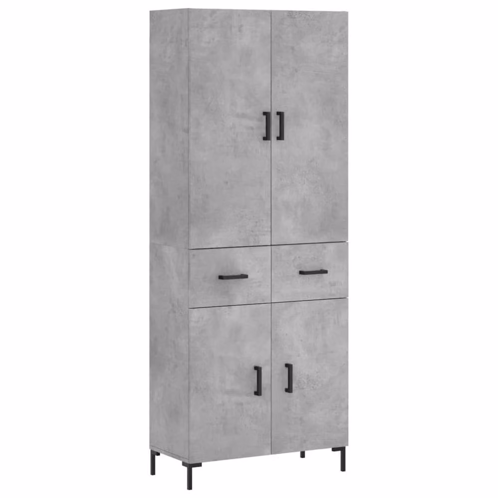 Berkfield Home Highboard in Concrete Grey, W/D/H: 69.5 x 34 x 180 cm – 3