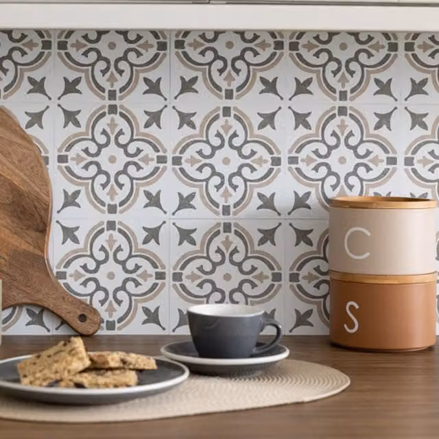 d-c-fix Geometric Multicolour Self-Adhesive Wall Tiles for Kitchen and Bathroom (6 Tiles)