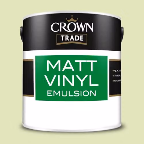 Crown Trade Matt Vinyl Dispersion Paint in Soft Lime Green, 2.5 l – 2